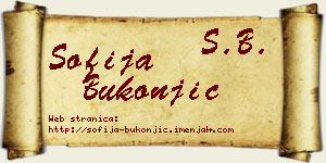 Sofija Bukonjić vizit kartica